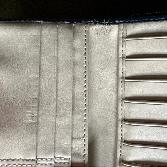 Coach Shoulder Bag Navy, White, Orange Signature C Pattern with wallet - Picture 15 of 15